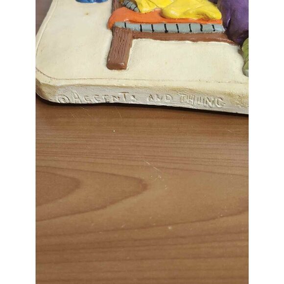 Vintage 3d Picture Plaque I Must Be Allergic To Mornings 12 X 9" - Picture 7 of 11